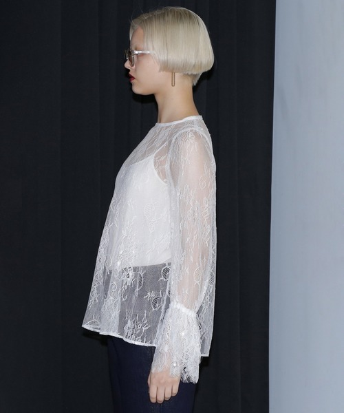 ROSE BUD（ローズバッド）の「(mici)レースケープブラウス（シャツ/ブラウス・レディース・ホワイト/ブラック・ONE SIZE）」の11枚目の写真