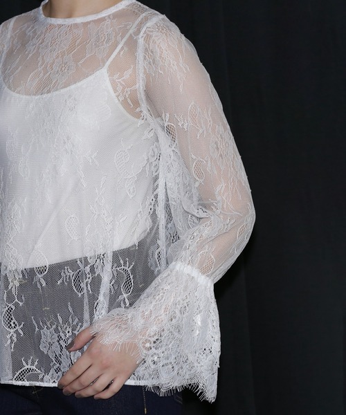 ROSE BUD（ローズバッド）の「(mici)レースケープブラウス（シャツ/ブラウス・レディース・ホワイト/ブラック・ONE SIZE）」の14枚目の写真