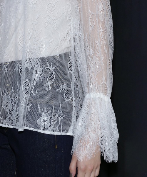 ROSE BUD（ローズバッド）の「(mici)レースケープブラウス（シャツ/ブラウス・レディース・ホワイト/ブラック・ONE SIZE）」の15枚目の写真