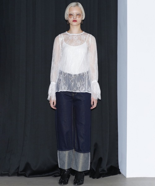 ROSE BUD（ローズバッド）の「(mici)レースケープブラウス（シャツ/ブラウス・レディース・ホワイト/ブラック・ONE SIZE）」の17枚目の写真