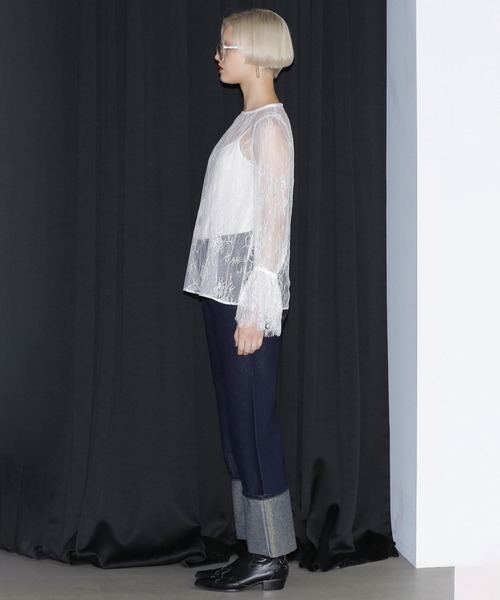 ROSE BUD（ローズバッド）の「(mici)レースケープブラウス（シャツ/ブラウス・レディース・ホワイト/ブラック・ONE SIZE）」の18枚目の写真