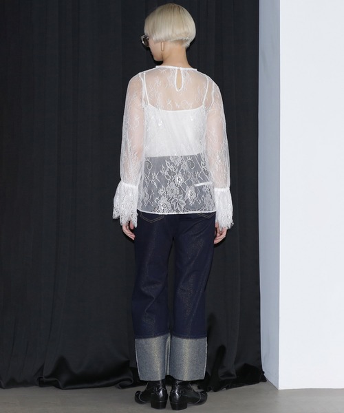 ROSE BUD（ローズバッド）の「(mici)レースケープブラウス（シャツ/ブラウス・レディース・ホワイト/ブラック・ONE SIZE）」の19枚目の写真