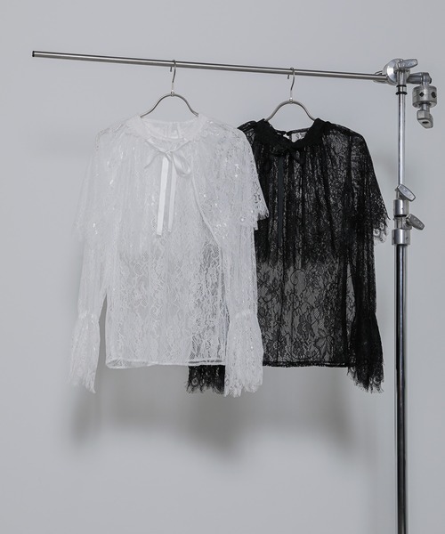 ROSE BUD（ローズバッド）の「(mici)レースケープブラウス（シャツ/ブラウス・レディース・ホワイト/ブラック・ONE SIZE）」の22枚目の写真