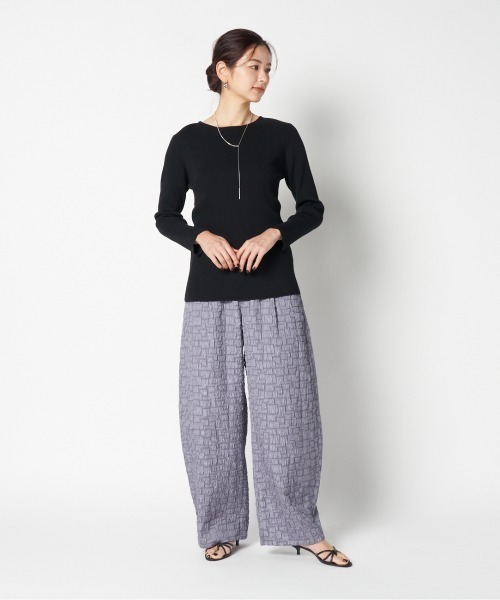HELIOPOLE（エリオポール）の「BACK RIBBON RIB KNIT（Tシャツ/カットソー・レディース・ブラック/ピンク・38）」の9枚目の写真