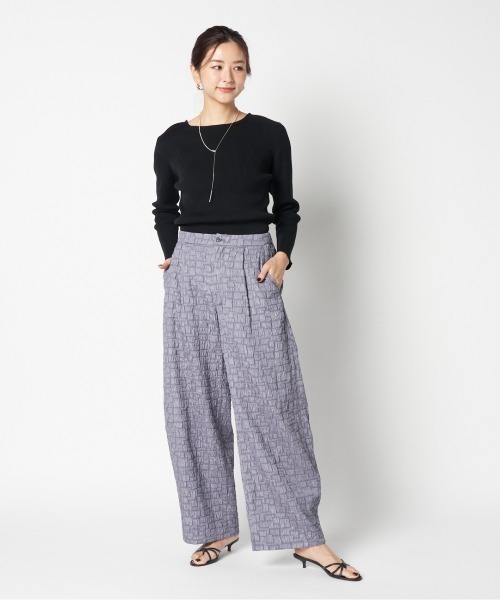 HELIOPOLE（エリオポール）の「BACK RIBBON RIB KNIT（Tシャツ/カットソー・レディース・ブラック/ピンク・38）」の10枚目の写真