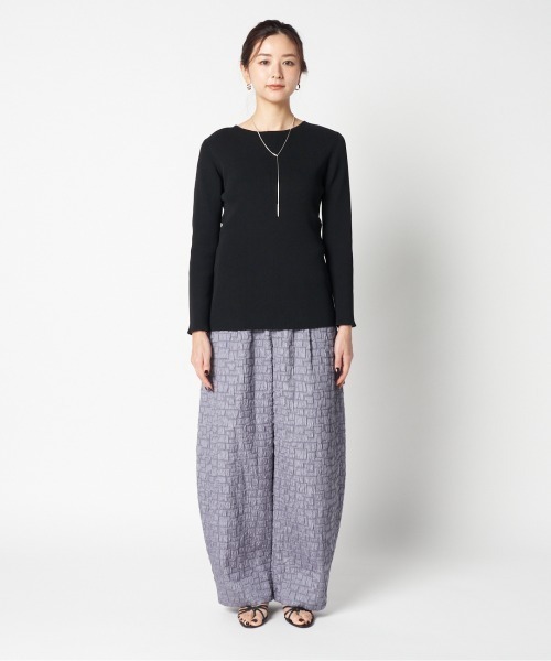 HELIOPOLE（エリオポール）の「BACK RIBBON RIB KNIT（Tシャツ/カットソー・レディース・ブラック/ピンク・38）」の11枚目の写真