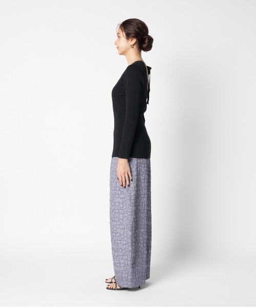 HELIOPOLE（エリオポール）の「BACK RIBBON RIB KNIT（Tシャツ/カットソー・レディース・ブラック/ピンク・38）」の12枚目の写真