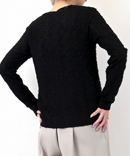 STYLEBLOCK（スタイルブロック）の「シアーシャギーボタンカーディガン（カーディガン/ボレロ・レディース・ピンク/アイボリー/ブラック・M）」の7枚目の写真