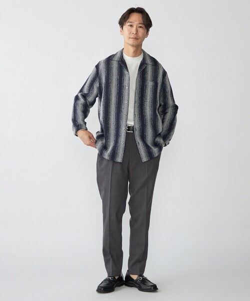 SHIPS（シップス）の「SHIPS: ハニカム メッシュ シャツ アウター（シャツ/ブラウス・メンズ・ベージュ/ネイビー・MEDIUM/LARGE/SMALL）」の4枚目の写真