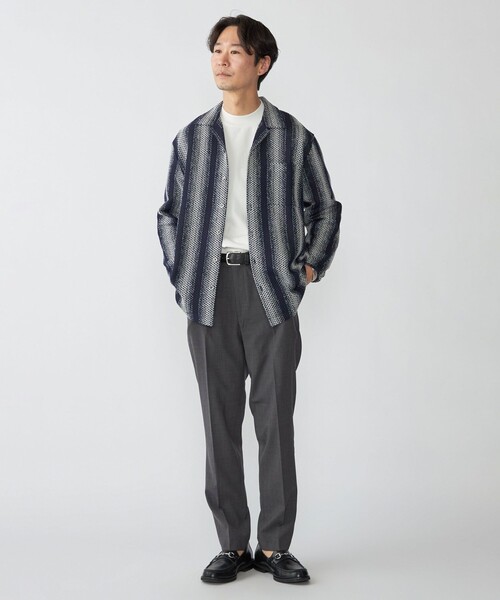 SHIPS（シップス）の「SHIPS: ハニカム メッシュ シャツ アウター（シャツ/ブラウス・メンズ・ベージュ/ネイビー・MEDIUM/LARGE/SMALL）」の8枚目の写真
