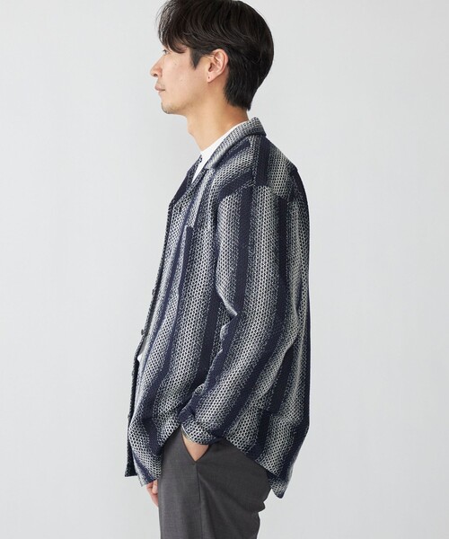 SHIPS（シップス）の「SHIPS: ハニカム メッシュ シャツ アウター（シャツ/ブラウス・メンズ・ベージュ/ネイビー・MEDIUM/LARGE/SMALL）」の10枚目の写真