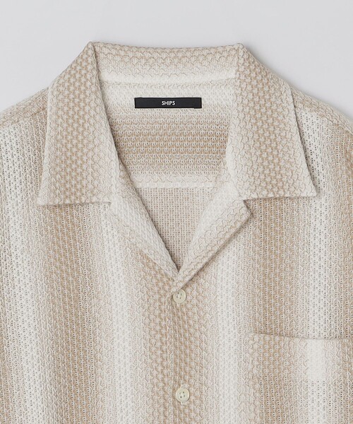 SHIPS（シップス）の「SHIPS: ハニカム メッシュ シャツ アウター（シャツ/ブラウス・メンズ・ベージュ/ネイビー・MEDIUM/LARGE/SMALL）」の16枚目の写真
