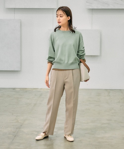 GLOBAL WORK(グローバルワーク)の「お手入れラクラクセットアップ/ストレートパンツ/253485(その他パンツ・レディース・グレイッシュベージュ/ライトベージュ/ブラック・X-SMALL/LARGE/MEDIUM/SMALL)」の6枚目の写真