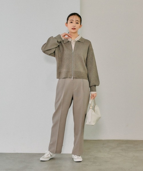 GLOBAL WORK(グローバルワーク)の「お手入れラクラクセットアップ/ストレートパンツ/253485(その他パンツ・レディース・グレイッシュベージュ/ライトベージュ/ブラック・X-SMALL/LARGE/MEDIUM/SMALL)」の11枚目の写真