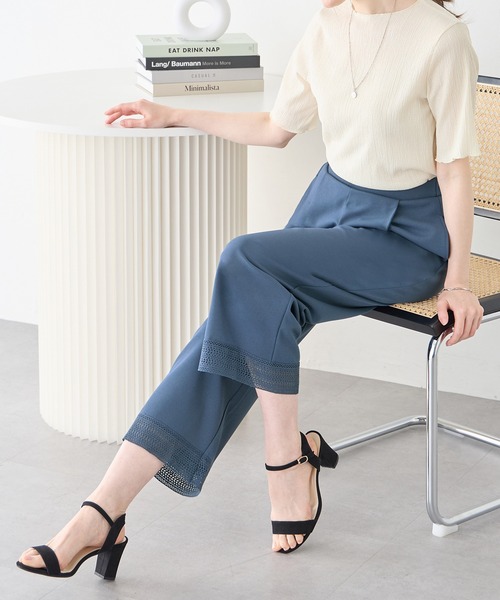 alotta(アロッタ)の「裾レースデザインイージーパンツ(その他パンツ・レディース・ネイビー/グレイッシュベージュ/ブラック/グレイッシュブルー・3L/LL/L/M)」の17枚目の写真