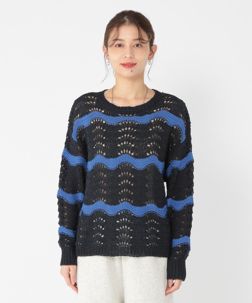 studio CLIP(スタディオクリップ)の「3ゲージウェーブボーダープルオーバー(ニット/セーター・レディース・アイボリー/ネイビー・FREE)」の21枚目の写真