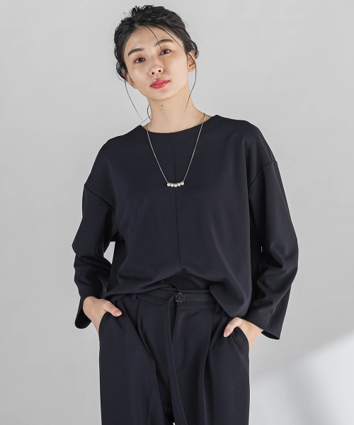 la.f…(ラエフ)の「パーフェクトジャージカットソー≪洗濯機で洗える≫(Tシャツ/カットソー・レディース・ブルー/ピンク/ネイビー・9号/7号)」の4枚目の写真