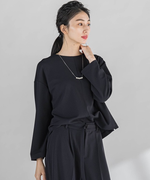 la.f…(ラエフ)の「パーフェクトジャージカットソー≪洗濯機で洗える≫(Tシャツ/カットソー・レディース・ブルー/ピンク/ネイビー・9号/7号)」の6枚目の写真