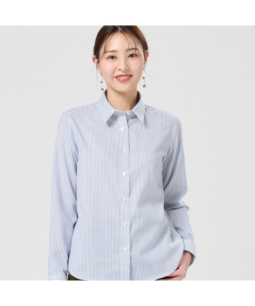 TOKYO SHIRTS(トウキョウシャツ)の「【Pitta Re:)】ふわっとガーゼシャツ 長袖 綿100% レディースカジュアルシャツ(シャツ/ブラウス・レディース・ブルー・S/M/L/LL)」の1枚目の写真