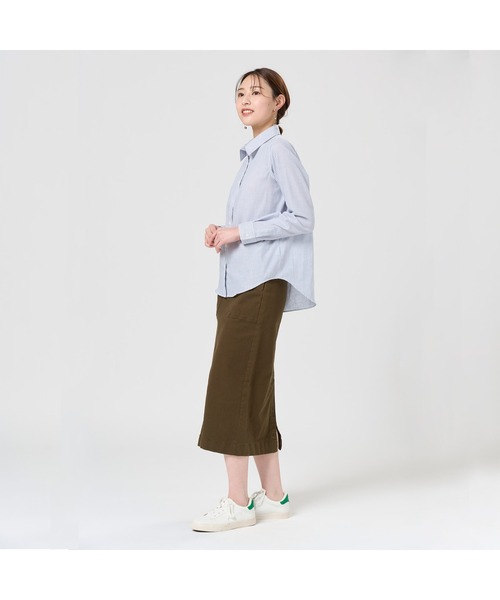 TOKYO SHIRTS(トウキョウシャツ)の「【Pitta Re:)】ふわっとガーゼシャツ 長袖 綿100% レディースカジュアルシャツ(シャツ/ブラウス・レディース・ブルー・S/M/L/LL)」の3枚目の写真