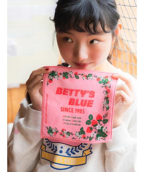 BETTY'S BLUE(べティーズブルー)の「ショッパー柄タオルハンカチ(タオル・レディース・レッド/ピンク/パープル・F)」の1枚目の写真