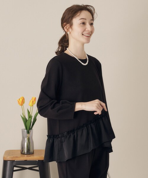 ITS'DEMO（イッツデモ）の「【通勤／手洗い可】カットジョーゼットブラウス（シャツ/ブラウス・レディース・ベージュ/ナチュラル/ブラック・00）」の18枚目の写真