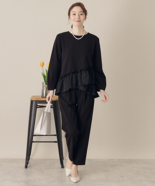 ITS'DEMO（イッツデモ）の「【通勤／手洗い可】カットジョーゼットブラウス（シャツ/ブラウス・レディース・ベージュ/ナチュラル/ブラック・00）」の19枚目の写真