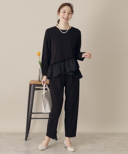 ITS'DEMO（イッツデモ）の「【通勤／手洗い可】カットジョーゼットブラウス（シャツ/ブラウス・レディース・ベージュ/ナチュラル/ブラック・00）」の20枚目の写真