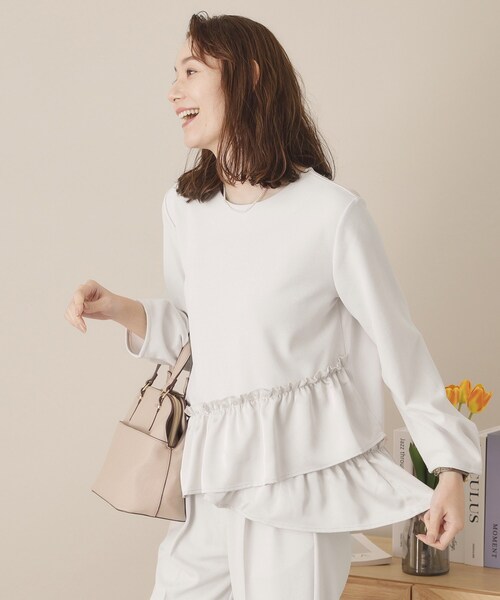 ITS'DEMO（イッツデモ）の「【通勤／手洗い可】カットジョーゼットブラウス（シャツ/ブラウス・レディース・ベージュ/ナチュラル/ブラック・00）」の22枚目の写真