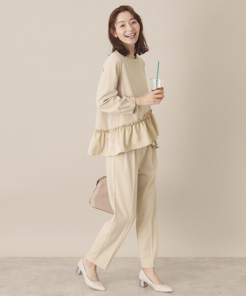 ITS'DEMO（イッツデモ）の「【通勤／手洗い可】カットジョーゼットブラウス（シャツ/ブラウス・レディース・ベージュ/ナチュラル/ブラック・00）」の8枚目の写真