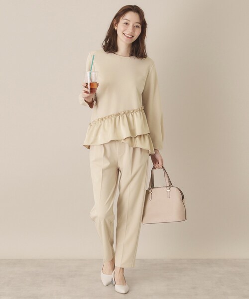 ITS'DEMO（イッツデモ）の「【通勤／手洗い可】カットジョーゼットブラウス（シャツ/ブラウス・レディース・ベージュ/ナチュラル/ブラック・00）」の9枚目の写真