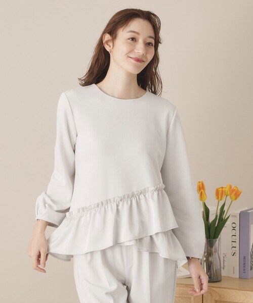 ITS'DEMO（イッツデモ）の「【通勤／手洗い可】カットジョーゼットブラウス（シャツ/ブラウス・レディース・ベージュ/ナチュラル/ブラック・00）」の11枚目の写真