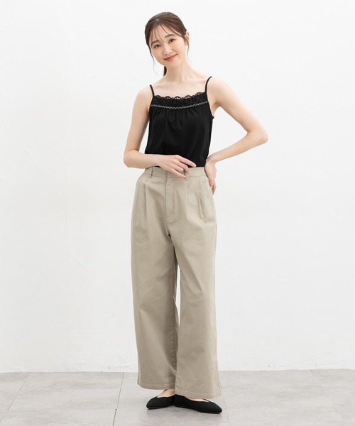 Honeys（ハニーズ）の「【吸水速乾・ＵＶカット】レースキャミソール（キャミソール・レディース・オフホワイト/ブラック/ネイビー/ラベンダー/ダークブラウン/ピンク/ダークグリーン系・L/LL/M/S）」の11枚目の写真