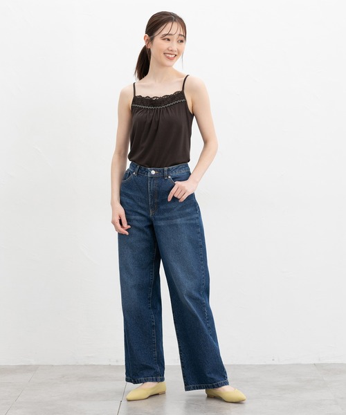 Honeys（ハニーズ）の「【吸水速乾・ＵＶカット】レースキャミソール（キャミソール・レディース・オフホワイト/ブラック/ネイビー/ラベンダー/ダークブラウン/ピンク/ダークグリーン系・L/LL/M/S）」の21枚目の写真