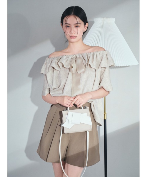 FRAY I.D（フレイアイディー）の「【ZOZO・USAGI ONLINE限定】【ルエル】ミニリボンバッグ（ショルダーバッグ・レディース・ライトベージュ/ブラック/ホワイト/ピンク・FREE/F）」の5枚目の写真