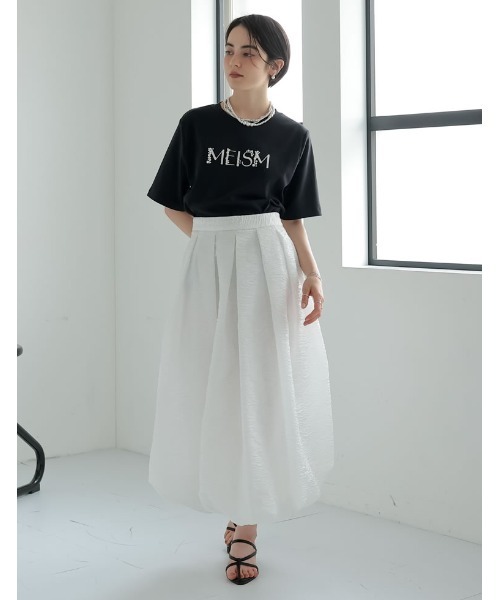 MEISM（ミズム）の「[MEISM by Re:EDIT][低身長サイズ有]ジャガードタックバルーンスカート（スカート・レディース・ホワイト/ブラック・SHORT/MEDIUM/LARGE）」の21枚目の写真