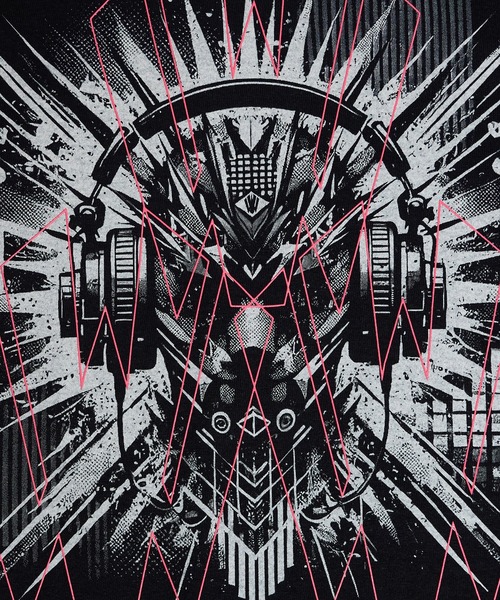 [W] by VIRGOwearworks（ダブリューバイヴァルゴウェアーワークス）の「Cyber face SSPT（Tシャツ/カットソー・メンズ・ブラック×グリーン/ブラック×ピンク・MEDIUM/LARGE/X-LARGE/XX-LARGE）」の15枚目の写真