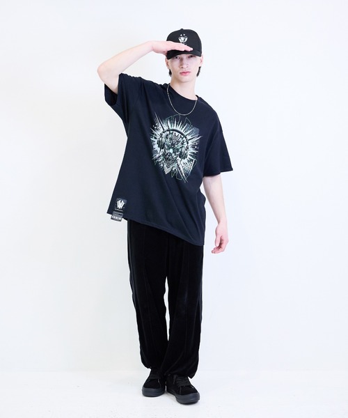 [W] by VIRGOwearworks（ダブリューバイヴァルゴウェアーワークス）の「Cyber face SSPT（Tシャツ/カットソー・メンズ・ブラック×グリーン/ブラック×ピンク・MEDIUM/LARGE/X-LARGE/XX-LARGE）」の9枚目の写真