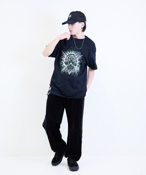 [W] by VIRGOwearworks（ダブリューバイヴァルゴウェアーワークス）の「Cyber face SSPT（Tシャツ/カットソー・メンズ・ブラック×グリーン/ブラック×ピンク・MEDIUM/LARGE/X-LARGE/XX-LARGE）」の8枚目の写真