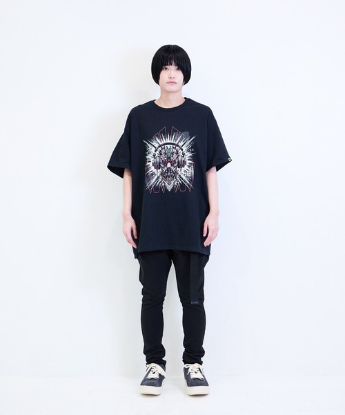 [W] by VIRGOwearworks（ダブリューバイヴァルゴウェアーワークス）の「Cyber face SSPT（Tシャツ/カットソー・メンズ・ブラック×グリーン/ブラック×ピンク・MEDIUM/LARGE/X-LARGE/XX-LARGE）」の7枚目の写真