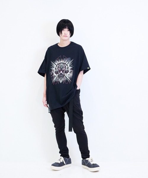 [W] by VIRGOwearworks（ダブリューバイヴァルゴウェアーワークス）の「Cyber face SSPT（Tシャツ/カットソー・メンズ・ブラック×グリーン/ブラック×ピンク・MEDIUM/LARGE/X-LARGE/XX-LARGE）」の4枚目の写真