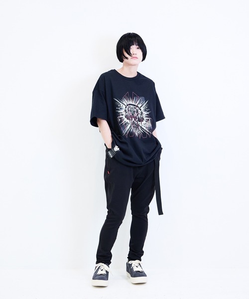 [W] by VIRGOwearworks（ダブリューバイヴァルゴウェアーワークス）の「Cyber face SSPT（Tシャツ/カットソー・メンズ・ブラック×グリーン/ブラック×ピンク・MEDIUM/LARGE/X-LARGE/XX-LARGE）」の3枚目の写真