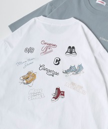 CONVERSE/コンバース オーバーサイズ ワンポイント刺繍 グラフィック バックプリント 半袖Tシャツ レディース メンズ