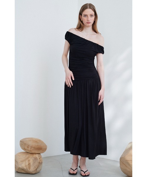 Estella.K ワンショルダーカットドレス Estella.K ワンピース Before Sunset Dress オフショルカット