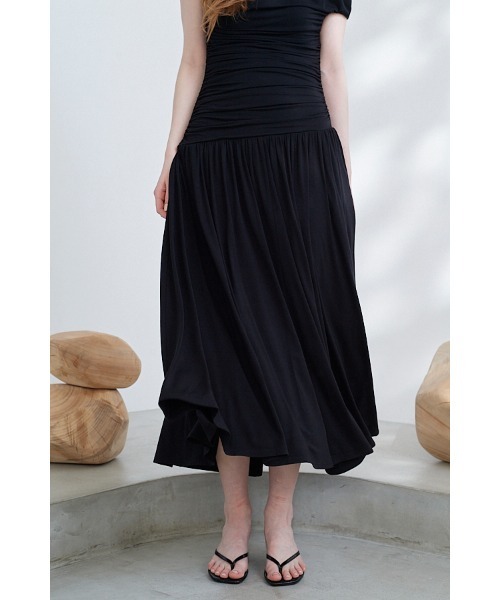 Gabin Dress オフショルドレープカットドレス（ワンピース