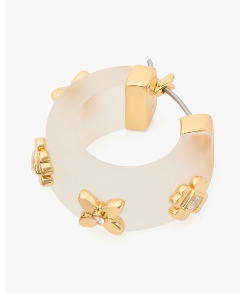 kate spade new york（ケイトスペード ニューヨーク）の「ヘリテージ ブルーム スモール フープ（ピアス（両耳用）・レディース・ベージュ・ONESIZE）」の3枚目の写真