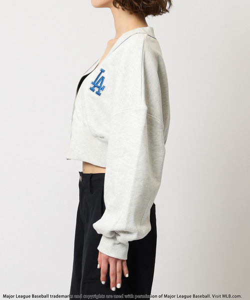 BACK TO THE FIELD（バック トゥー ザ フィールド）の「【MLB】刺しゅうロゴスウェットカーディガン（カーディガン/ボレロ・レディース・ライトグレー/オフホワイト/ブラック・FREE）」の20枚目の写真