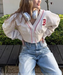 スパイラルガール【MLB】刺繍ロゴスウェットカーディガン MLB】刺繍ロゴスウェットカーディガン BACK TO THE FIELD