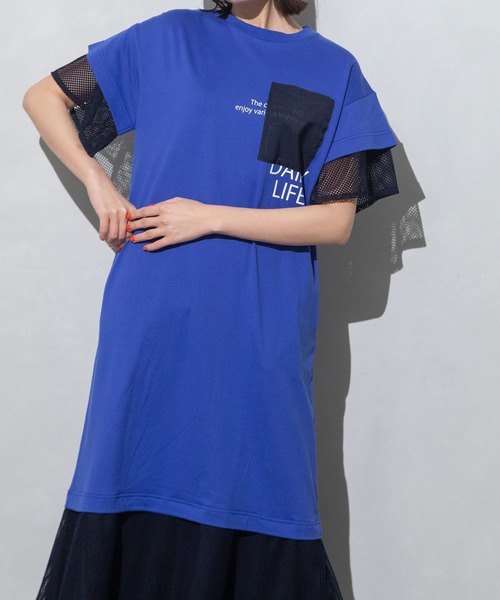 MARECHAL TERRE（マルシャルテル）の「ジョイントTシャツワンピース（ワンピース・レディース・チャコールグレー/ブルー/ブラック/ライトグレー・MEDIUM）」の5枚目の写真