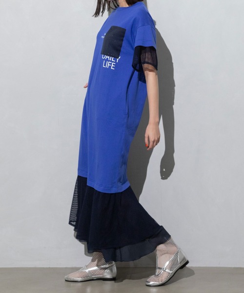 MARECHAL TERRE（マルシャルテル）の「ジョイントTシャツワンピース（ワンピース・レディース・チャコールグレー/ブルー/ブラック/ライトグレー・MEDIUM）」の9枚目の写真